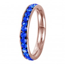 Rose Gold Stainless Steel September Sapphire Birthstone Stackable Eternity Ring